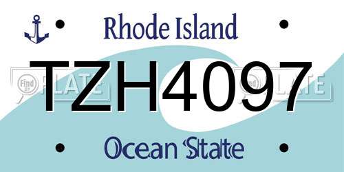 TZH4097 Rhode Island License Plate