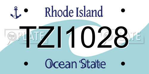 TZI1028 Rhode Island License Plate
