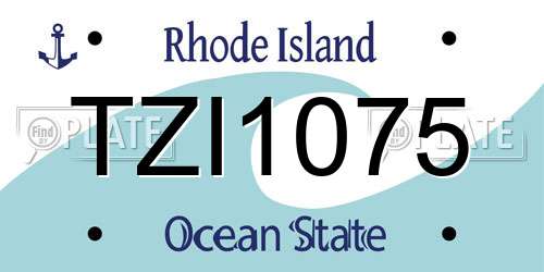 TZI1075 Rhode Island License Plate