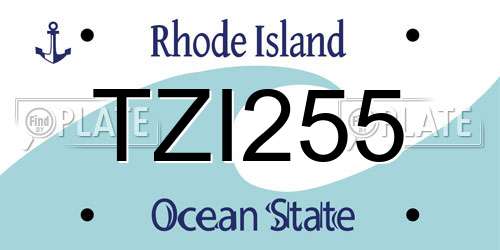 TZI255 Rhode Island License Plate