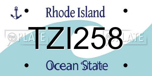 TZI258 Rhode Island License Plate