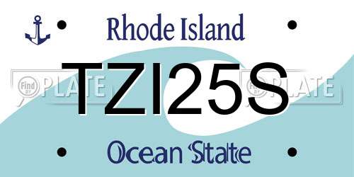TZI25S Rhode Island License Plate