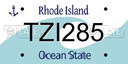 TZI285 Rhode Island License Plate