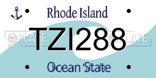 TZI288 Rhode Island License Plate