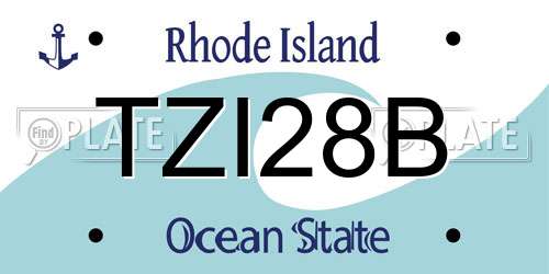 TZI28B Rhode Island License Plate