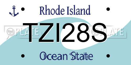 TZI28S Rhode Island License Plate