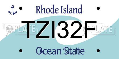 TZI32F Rhode Island License Plate