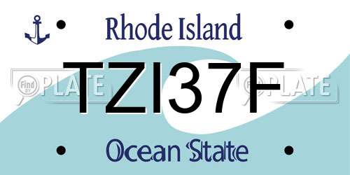 TZI37F Rhode Island License Plate