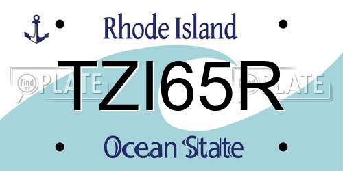 TZI65R Rhode Island License Plate
