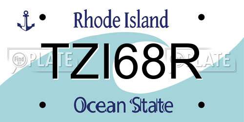 TZI68R Rhode Island License Plate