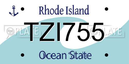 TZI755 Rhode Island License Plate