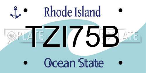 TZI75B Rhode Island License Plate