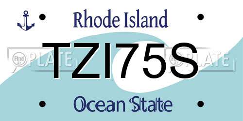 TZI75S Rhode Island License Plate