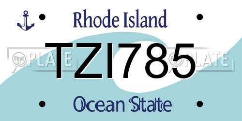 TZI785 Rhode Island License Plate