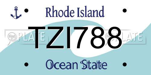 TZI788 Rhode Island License Plate