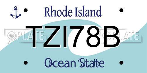 TZI78B Rhode Island License Plate