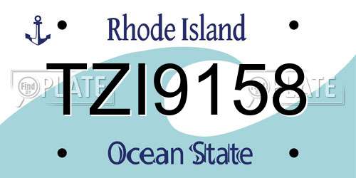 TZI9158 Rhode Island License Plate
