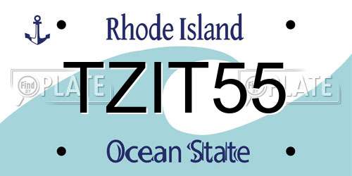 TZIT55 Rhode Island License Plate