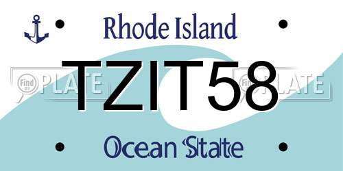 TZIT58 Rhode Island License Plate