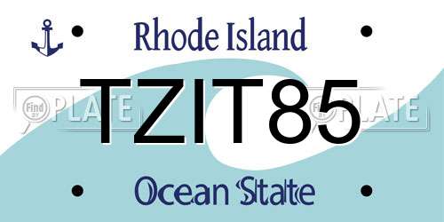 TZIT85 Rhode Island License Plate