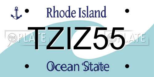 TZIZ55 Rhode Island License Plate