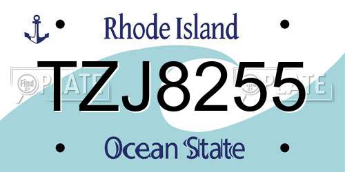 TZJ8255 Rhode Island License Plate