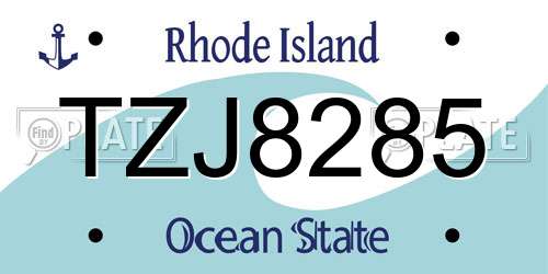 TZJ8285 Rhode Island License Plate