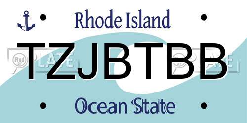 TZJBTBB Rhode Island License Plate