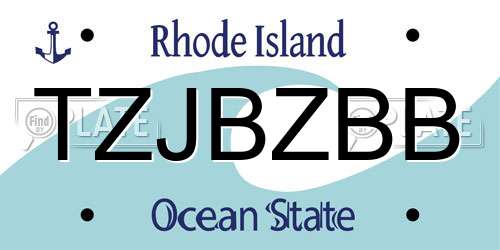 TZJBZBB Rhode Island License Plate