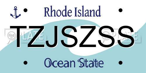 TZJSZSS Rhode Island License Plate
