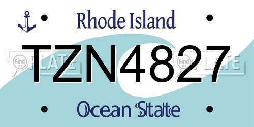 TZN4827 Rhode Island License Plate