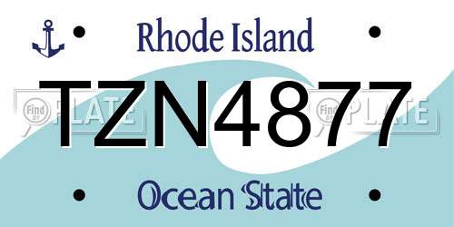 TZN4877 Rhode Island License Plate