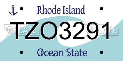 TZO3291 Rhode Island License Plate