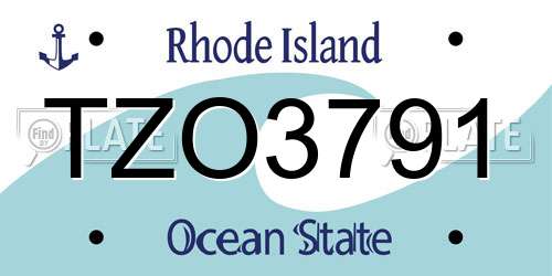 TZO3791 Rhode Island License Plate