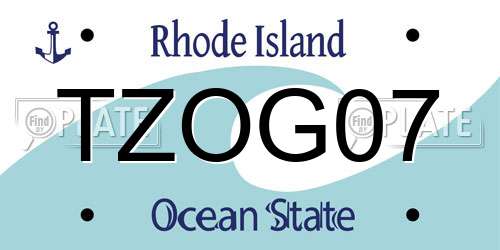 TZOG07 Rhode Island License Plate