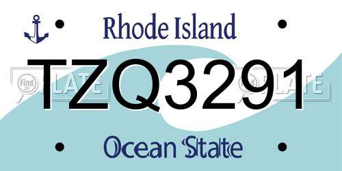 TZQ3291 Rhode Island License Plate