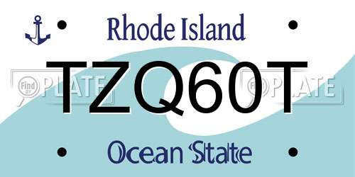 TZQ60T Rhode Island License Plate