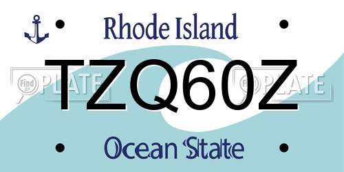 TZQ60Z Rhode Island License Plate