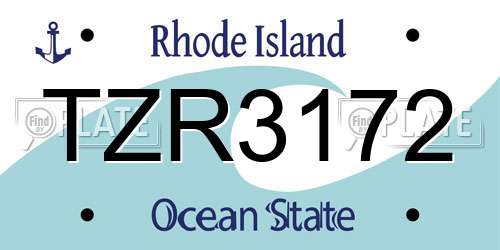 TZR3172 Rhode Island License Plate