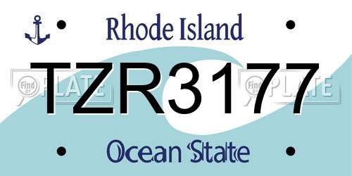 TZR3177 Rhode Island License Plate
