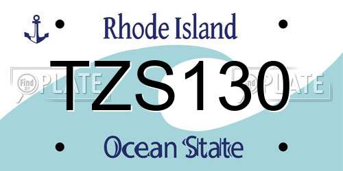 TZS130 Rhode Island License Plate