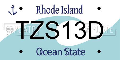 TZS13D Rhode Island License Plate