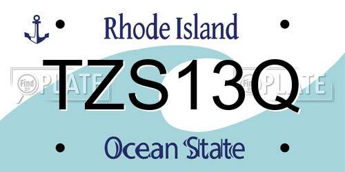 TZS13Q Rhode Island License Plate