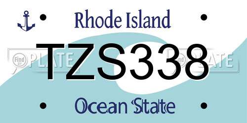 TZS338 Rhode Island License Plate