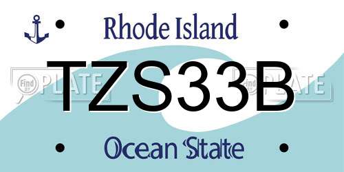 TZS33B Rhode Island License Plate