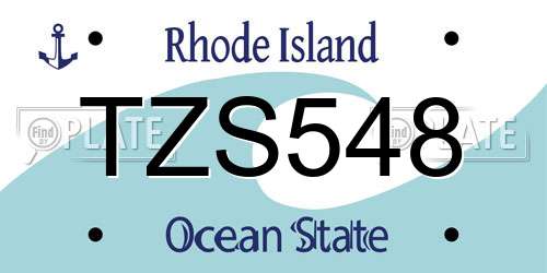 TZS548 Rhode Island License Plate