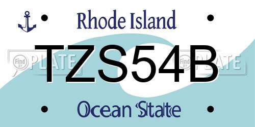 TZS54B Rhode Island License Plate
