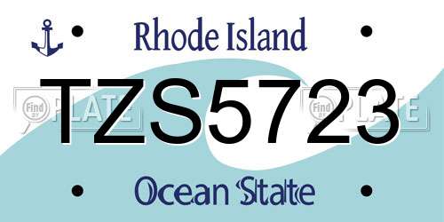 TZS5723 Rhode Island License Plate
