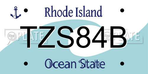 TZS84B Rhode Island License Plate