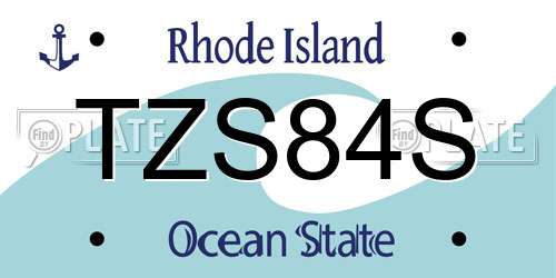 TZS84S Rhode Island License Plate